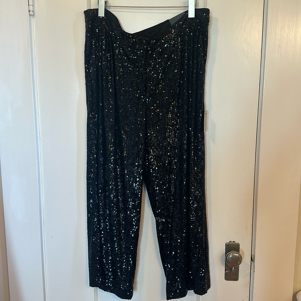 Express NWT High Rise Crop Sequin Pants - XL - Picture 3 of 9